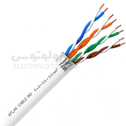 کابل مخابراتی چهار زوج 0/6 هوایی فویلدار افلاک الکتریک